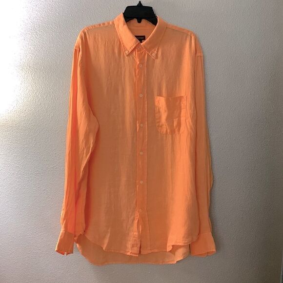 HENRY COTTONS linen button down shirt long sleeve - Picture 1 of 10
